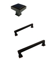Dark Oil Rubbed Bronze Kitchen Cabinet square Drawer Knobs 1 1/8"Pulls 3 3/4" 5"