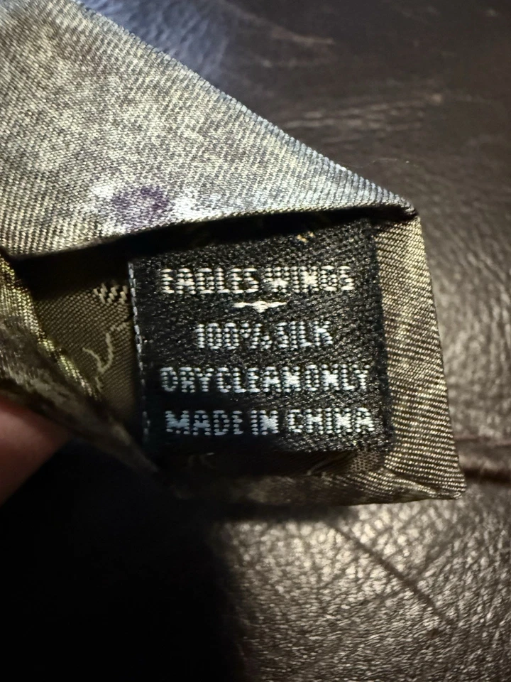 Corbata Eagles Wings Para Hombre 100% Seda Biblia Iglesia Diez Mandamientos Religiosos Usada en Excelente Condición Foto 4 de 4