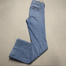 Pilcro Anthropologie Jeans Womens 30 Blue High Rise Bootcut Button Hem Denim