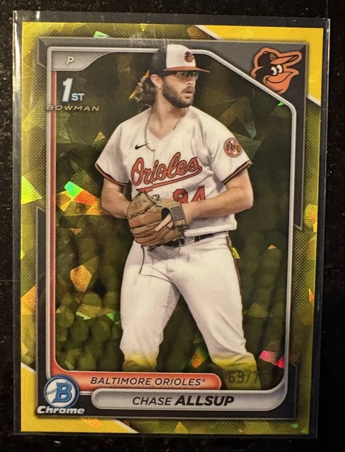 2024 Bowman Draft Sapphire Chase Allsup 1st Bowman Yellow /75 Orioles RC
