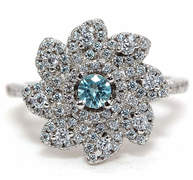 2CT Aquamarine 925 Solid Sterling Silver Ring Jewelry Sz 6 PC13-1