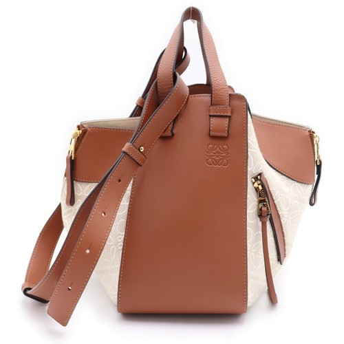 Loewe Hammock Small Anagram Shoulder Bag brown × beige leather Used 996ccbfda698