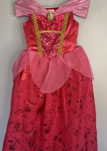 Disney Sleeping Beauty Princess Aurora Pink Costume Dress Up Girl's Size 7/8