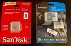 TWO MicroSDHC 8GB cards Polaroid Cls 10 & adapter SanDisk Cls 4 NEW IN PACKAGING — photo 1