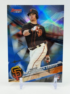 2017 Bowman's Best CHRISTIAN ARROYO Rookie Blue Refractor /150 Giants #34