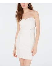 B DARLIN Womens Body Con Mini Dress White Sleeveless Party Juniors 78
