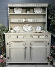 Lovely professionally upcycled painted vintage Welsh dresser Eucalyptus