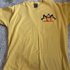 Vintage Warner Bros Studio Store Daffy Duck Embroidered Pocket Shirt Medium Y2k
