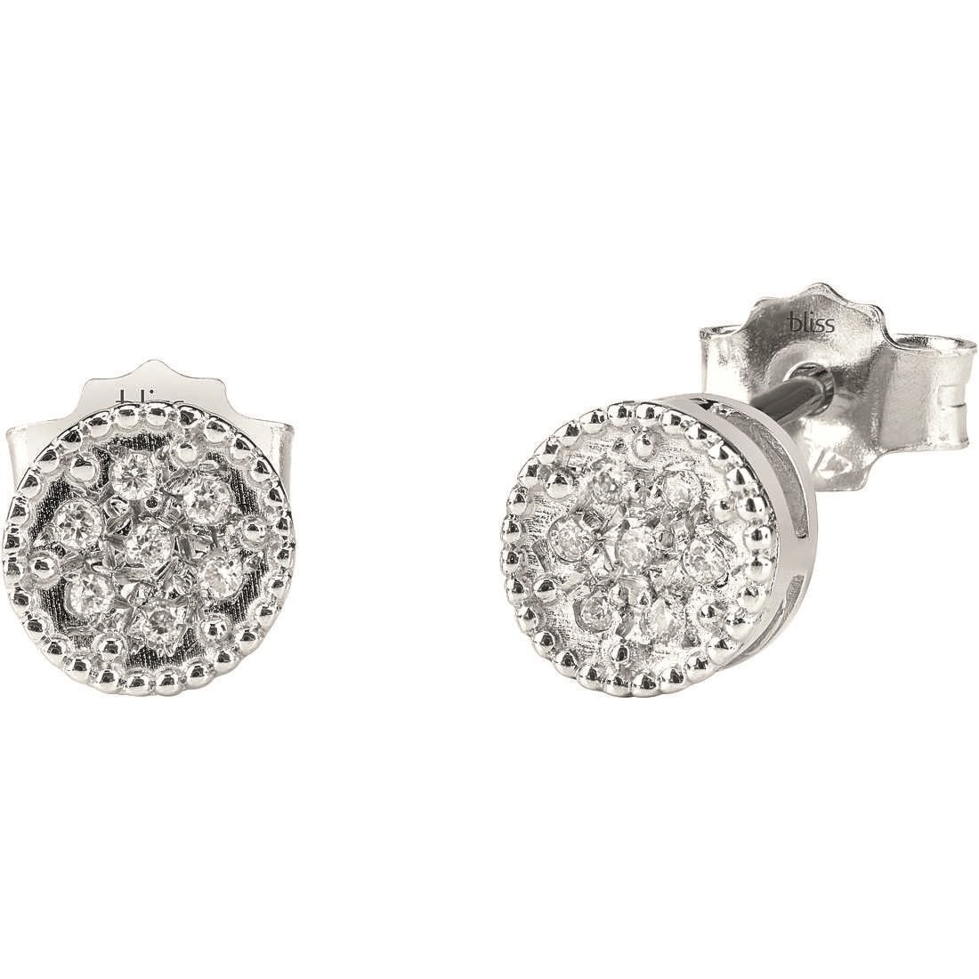 Boucles d'oreilles Bliss Or blanc Diamant anti-allergie Primo Amore