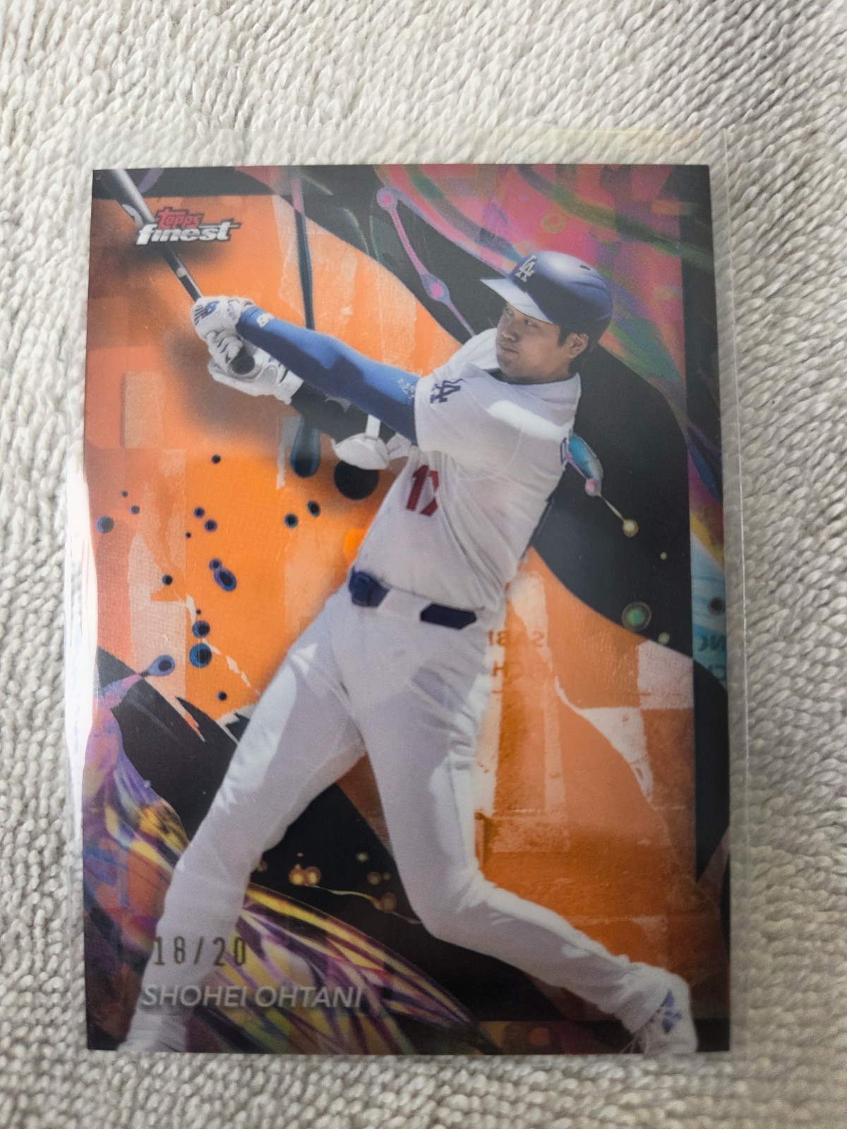 2024 Topps Finest Shohei Ohtani 18/20 Orange Refractor Uncommon #177