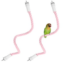 2-Pack Rope Perches for Bird Cages, 23.6 in Length Rope Pink 