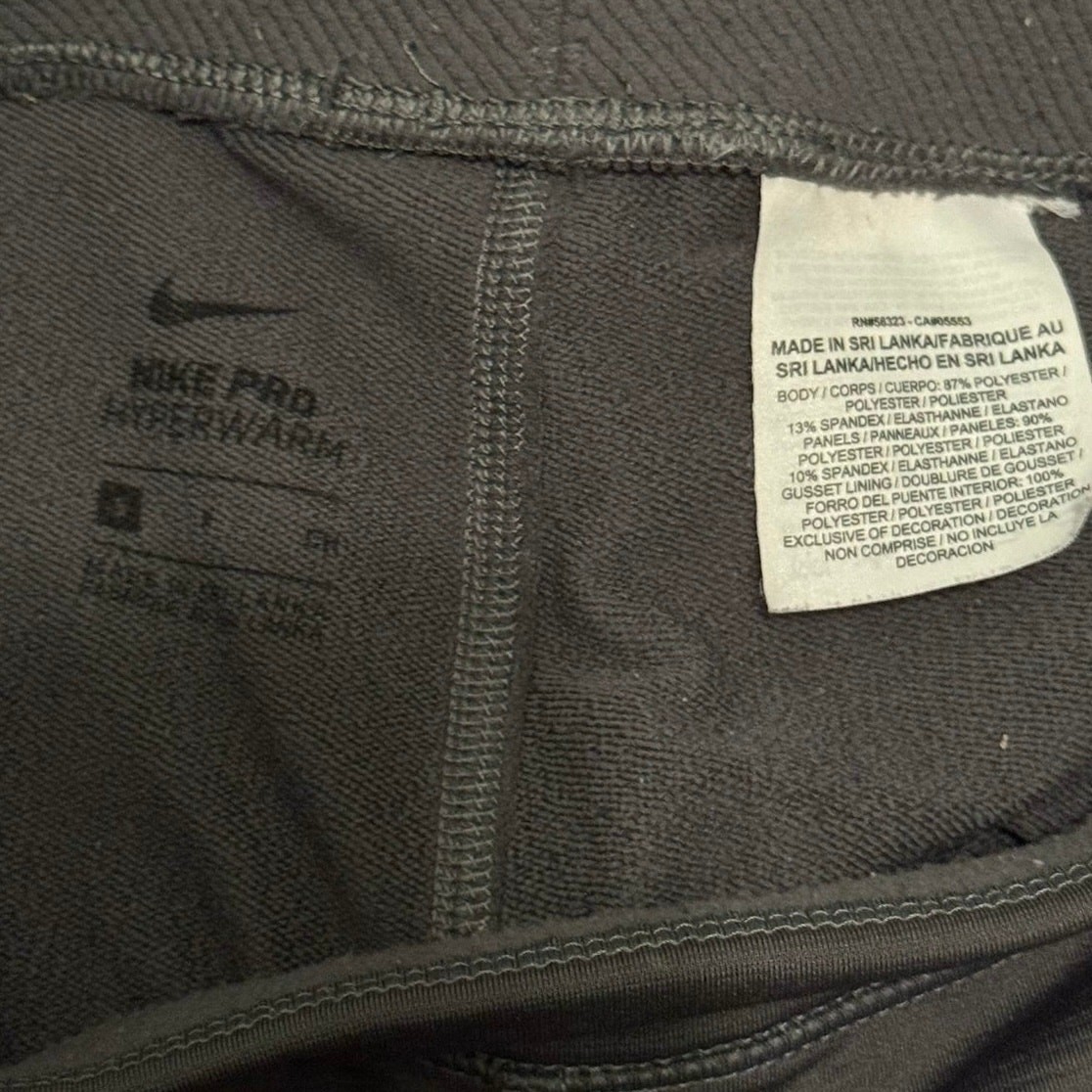 Nike Pro Hyperwarm Women's Gray Solid Elastic Wai… - image 3