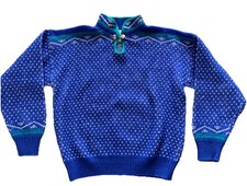 Vtg. Merrimac Valley Alps Hearts Birdseye Pewter Buttons Wool Sweater Women  s L