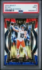 6579 Bo Nix 2024 Panini Select #30 Red and Blue Prizm Shock Concourse RC PSA 9