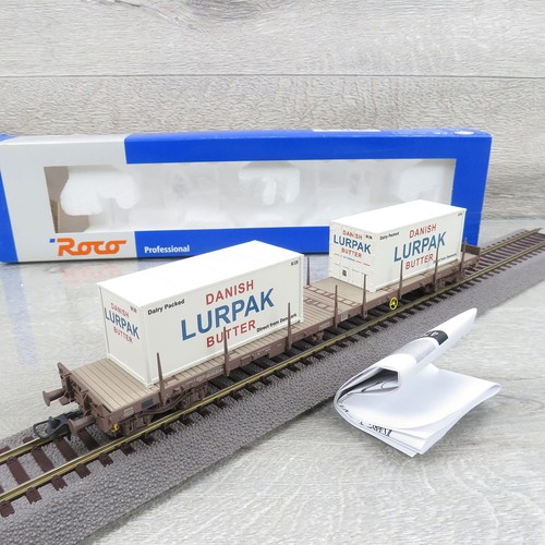 ROCO 47685 - H0 - DSB - Rungenwagen mit Containern Lurpak - OVP - #BH22625 | Condition: Gebraucht
