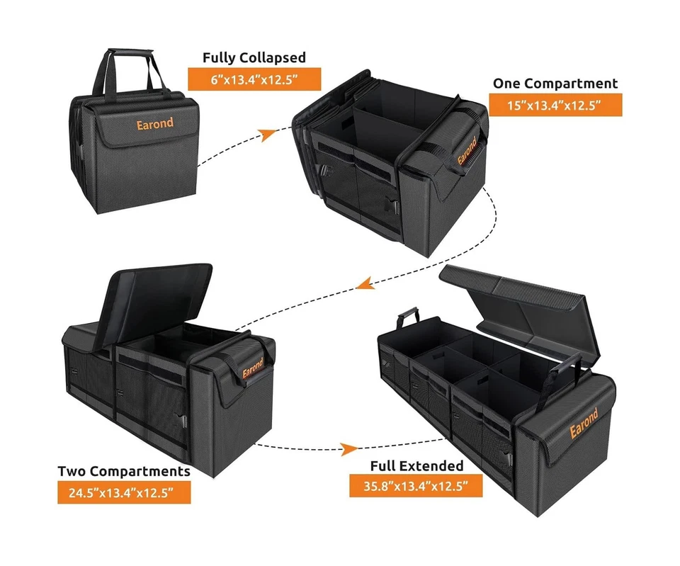 Large Trunk Organizer with Portable Leakproof Cooler Bag,Foldable Cover,Adjus... - Image 2 of 4