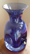 °°° FRIEDRICH GLAS TRAPPENKAMP VASE BLAU 7...