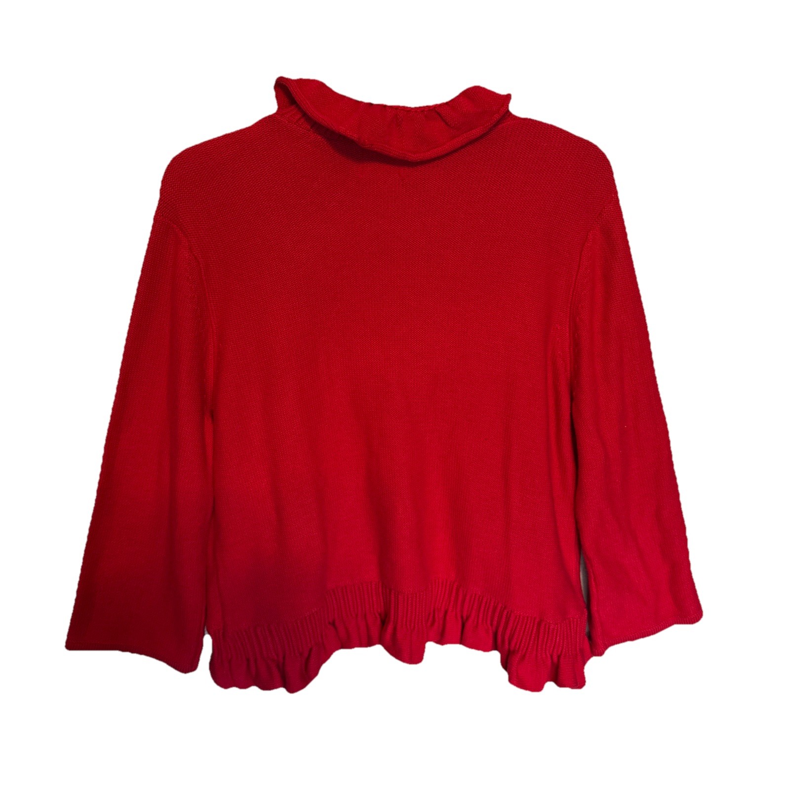 Ruby Rd. Sweater Women’s XL Open Front Ruffle Car… - image 4