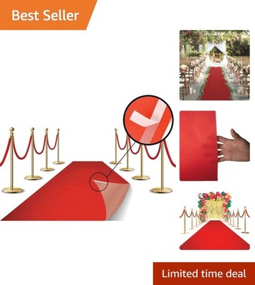 Easy to Install 70 GSM Red Carpet Runner, 3x50 Feet, for Indoor Celebrations