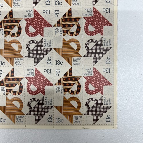 US Scott #1745: Folk Art Quilts - MNH Sheet of 48 - Value $6.24 - Picture 3 of 10