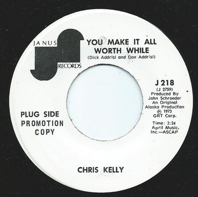 Chris Kelly - You Make it All Worth While - Used Vinyl Record - Promo - G8100z