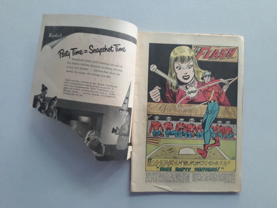 Cubierta de béisbol Flash Comics 90 DC Comics 1947 Golden Age Hawkman  Foto 2 de 3