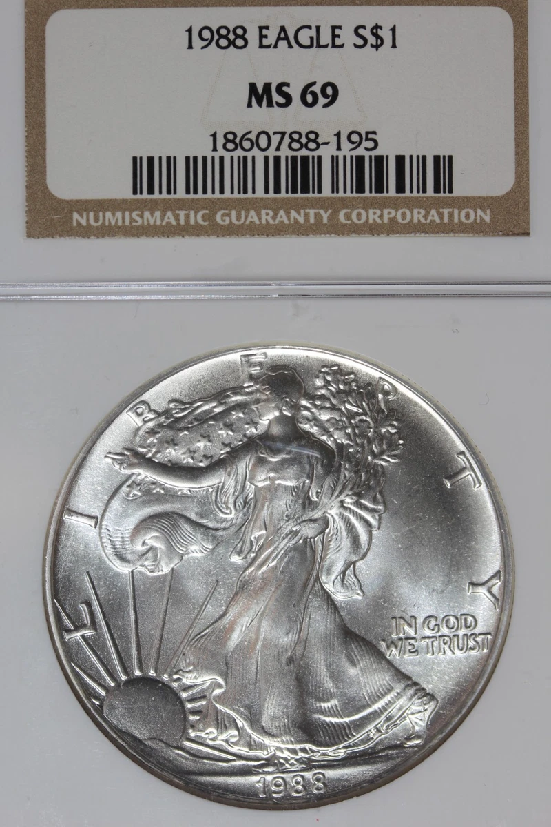 American Eagle MS 69 Graded 1988 Silver Bullion Coins for sale | eBay