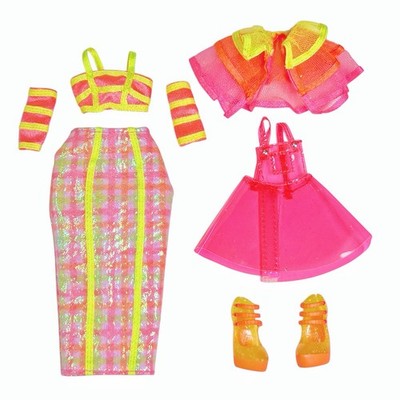 Lol Omg Dazzle Neonlicious Doll Outfit Clothes Lot Iridescent Plaid Skirt Top