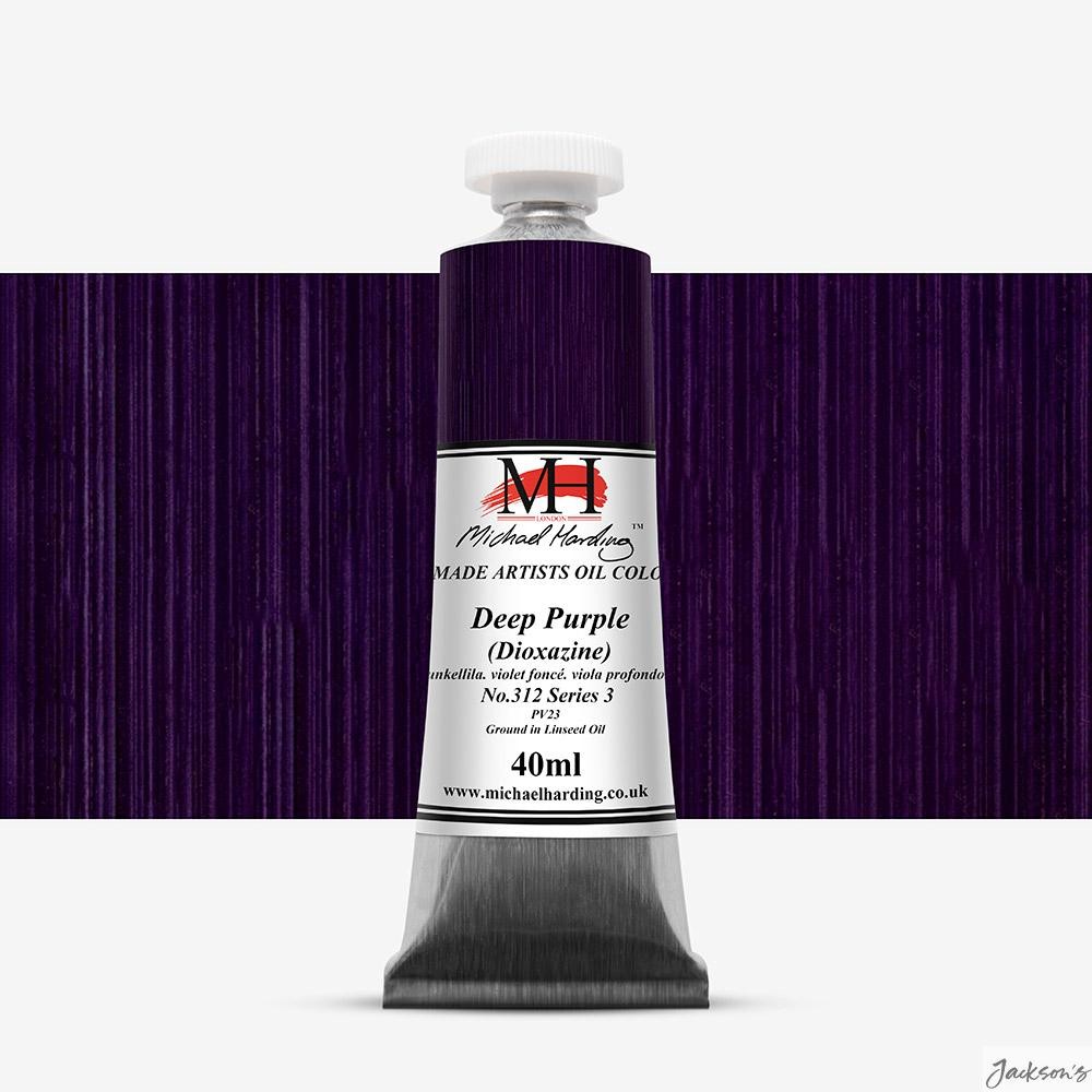 Michael Harding Artists Oil Paint Cold Pressed Linseed Oil 40ml Deep Purple PV23