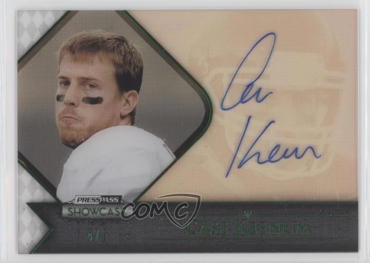 2012 Press Pass Showcase Green 4/5 Case Keenum #SC-CK Auto vb2
