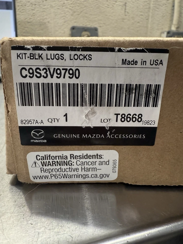 Juego de bloqueo de rueda de tuerca negra Mazda C9S3V9790 nuevo en caja 16 tacos + 4 cerraduras 21 mm 3 5 6 Foto 3 de 4