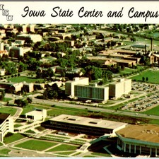 c1970s Ames IA Iowa State Center University ISU Campus Aerial View Postcard