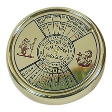 Dauerkalender aus Messing 5,5 x 1,5 cm Sea-Club