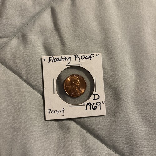 1969 D Lincoln 1 cent "ERROR COIN" - Floating Roof / Rotation ERROR  - Picture 2 of 6