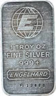 Engelhard Globe 1 Troy Ounce Fine Silver Bar .999 Silver