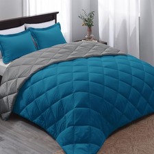 Comforter Set - Blue Comforter Set Reversible Queen Algiers Blue/Charcoal Gray