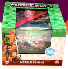 MINECRAFT Ramen Noodle Bowl Set with Chopsticks -l id & Soup Spoon Gift, 5 In