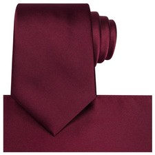 Satin Tie Set Solid Ties Mens Necktie Pocket Square Formal Business Accessory