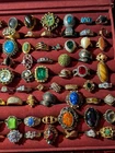 Nice Vintage costume jewelry 123 rings lot  Signed 14k gf Avon Coventry Sarah C.