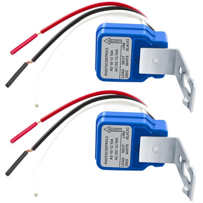 Photocell Light Switch 2Pc 12V 10A Dusk To Dawn Auto On Off Outdoor Sensor