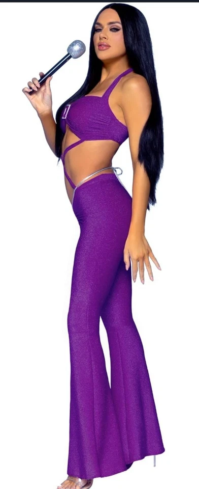 Disfraz Selena Estrella del Pop Pierna Avenida Talla Mediana Foto 3 de 4