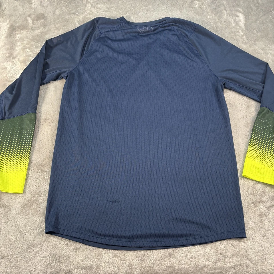 Camisa masculina Under Armour manga longa azul grande HeatGear desempenho ombre malha - Imagem 2 de 4