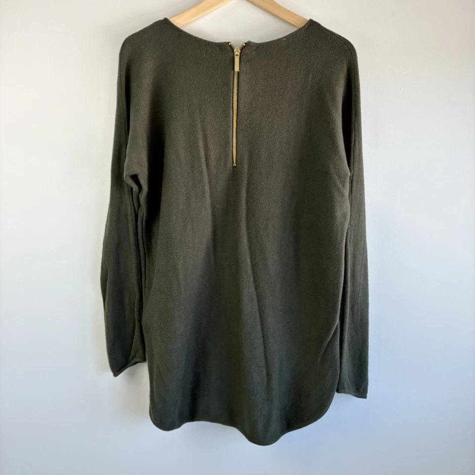 Suéter túnica tejida Michael Kors Top mujer talla L verde oliva manga larga Foto 3 de 4