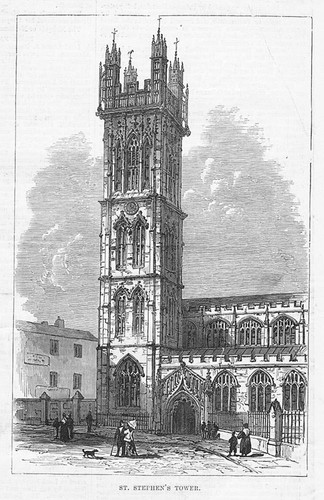 BRISTOL St Stephen's Tower - Antique Print 1878
