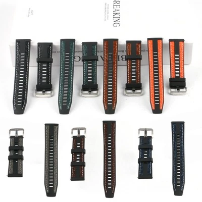 20mm 22mm Bracelets De Montres Cuir Véritable Haut De Gamme, 7 Couleurs Au Choix - Photo 1/4