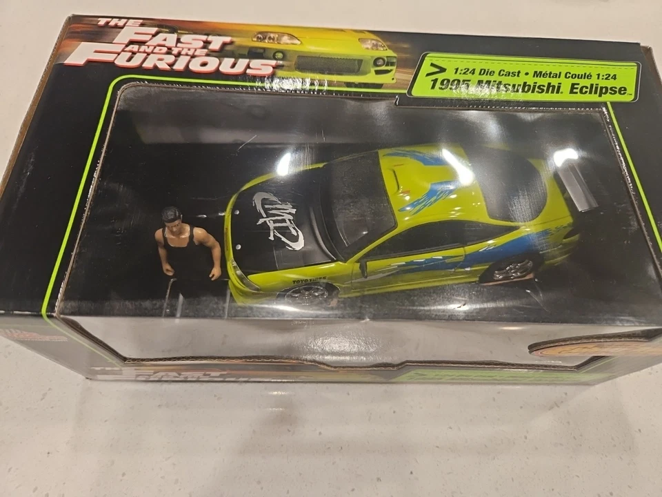 Rare 1995 Mitsubishi Eclipse The Fast And The Furious w/Johnny Tran figure 1:24 - Image 2 of 4