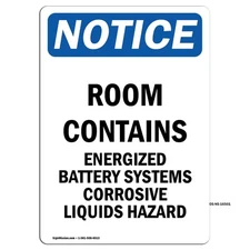 Room Contains Energized OSHA Notice Sign Metal Plastic Decal