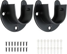 2 Packs Stainless Steel Closet Rod End Supports 1 Inch Wardrobe Bracket Heavy Du