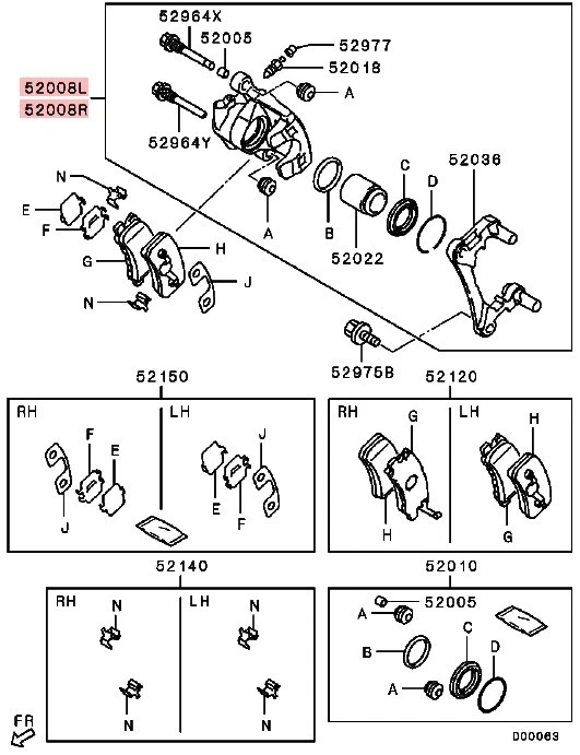 KIT PINZA FRENO TRASERA DERECHA E IZQUIERDA MITSUBISHI OUTLANDER CW1W MK2 2.2 DiD Foto 2 de 4