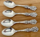 SET OF 4 FRANCIS 1ST STERLING SILVER DEMITASSE SPOONS NO MONOGRAM